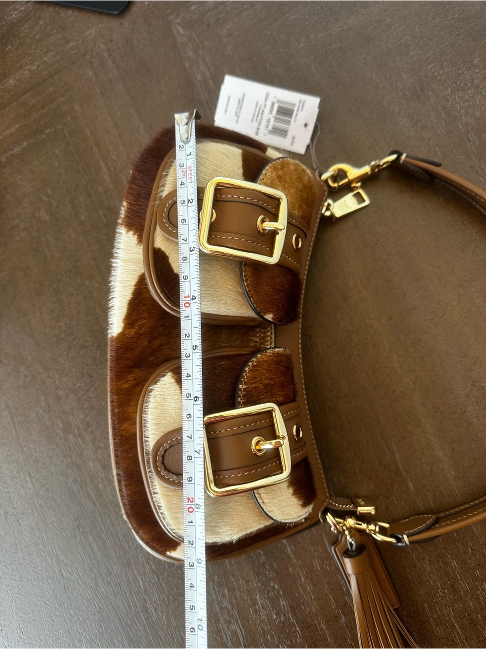 Coach Ashton Shoulder Bag in Haircalf with Cow Print - Picture 13 of 16